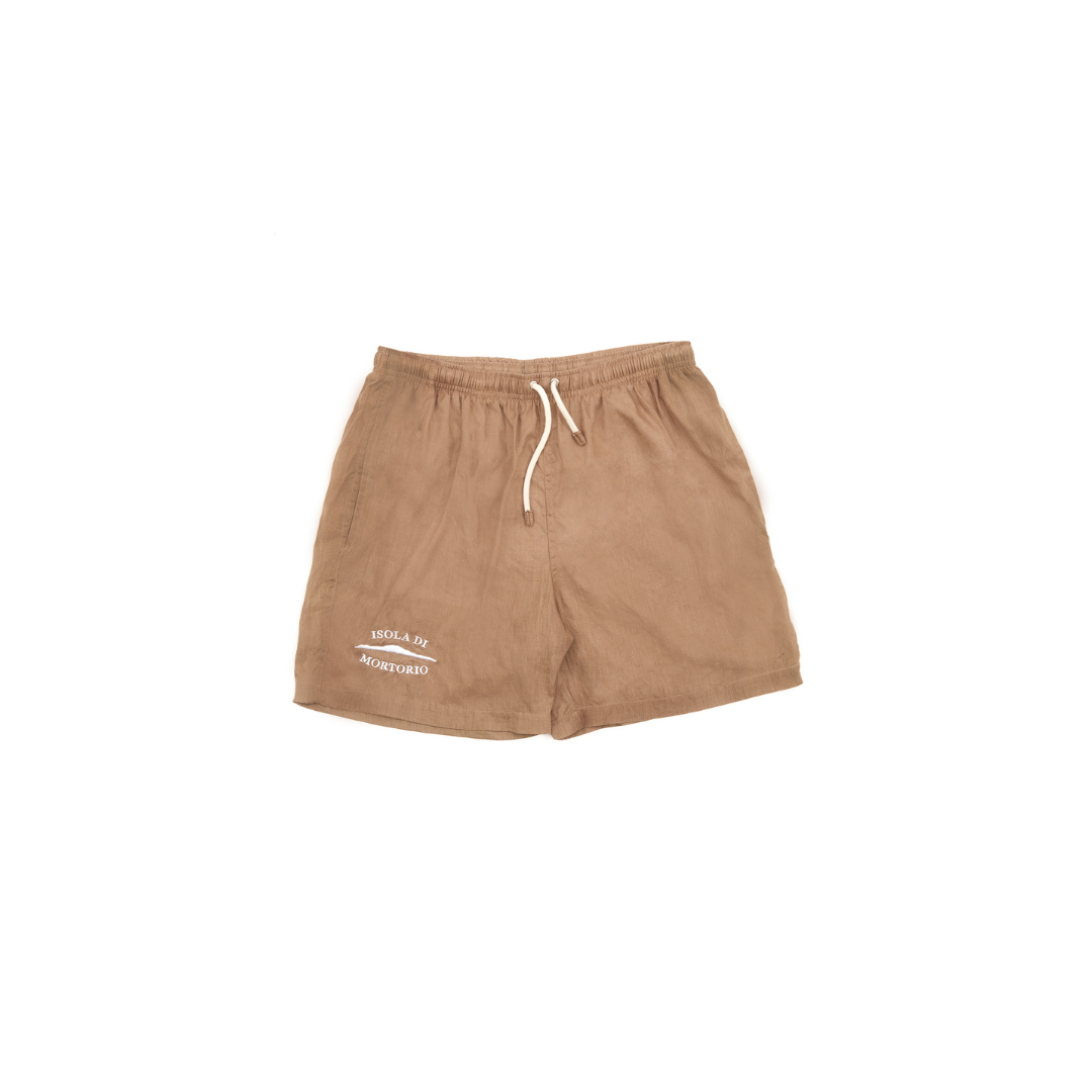 Linen Swim Shorts Sand