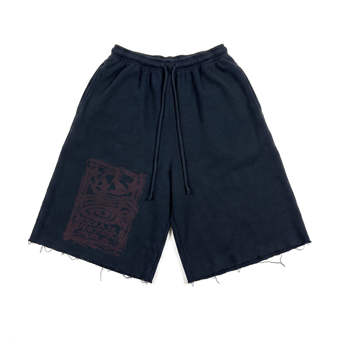 Veliero Graphic Three Quarter Washed Black Shorts